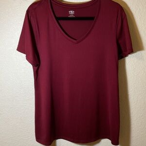 Athletic Works Women's Short Sleeve Burgundy Tee